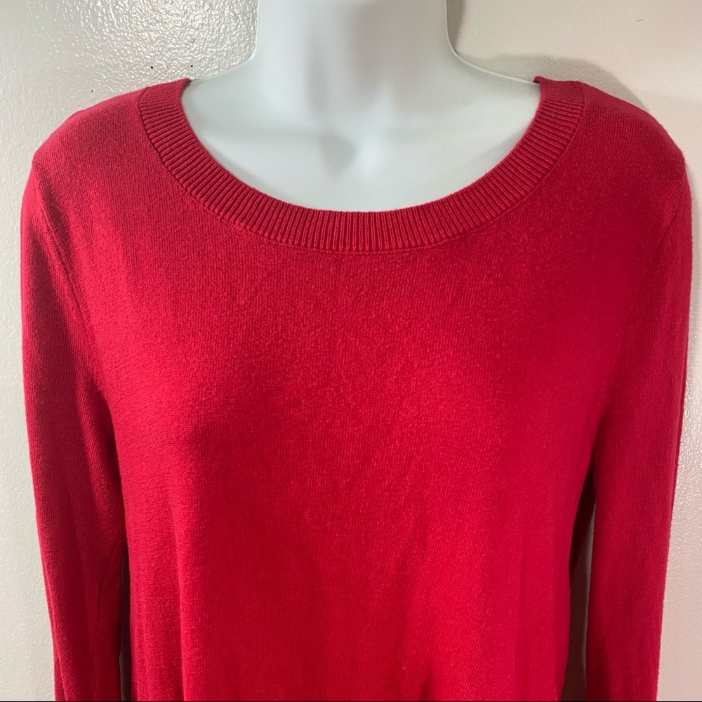 New York & Company Red Back Bow Cutout Sweater - Picture 7 of 9